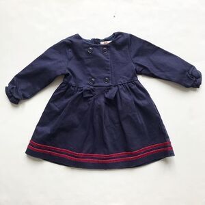 Chickeeduck navy long sleeve dress EUC 100(3/4T)